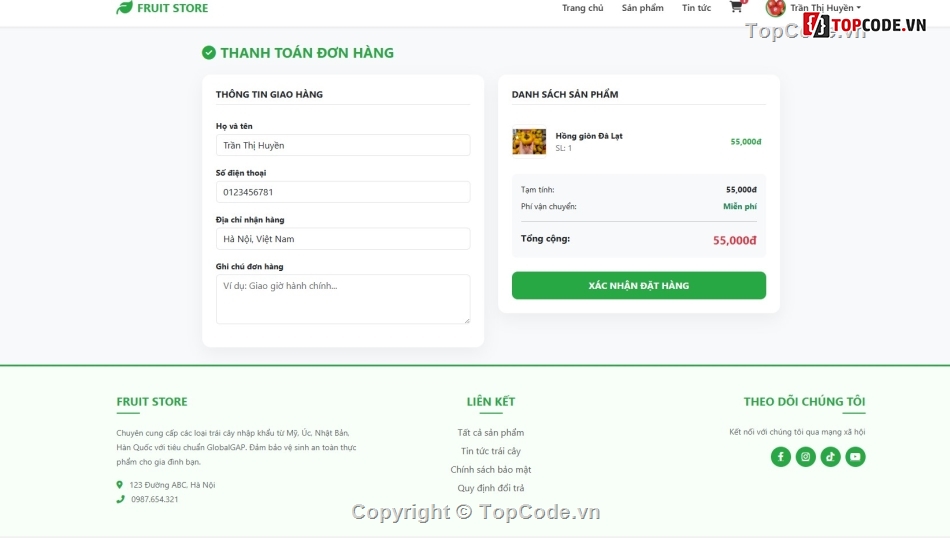 web,web app,web bán hoa quả